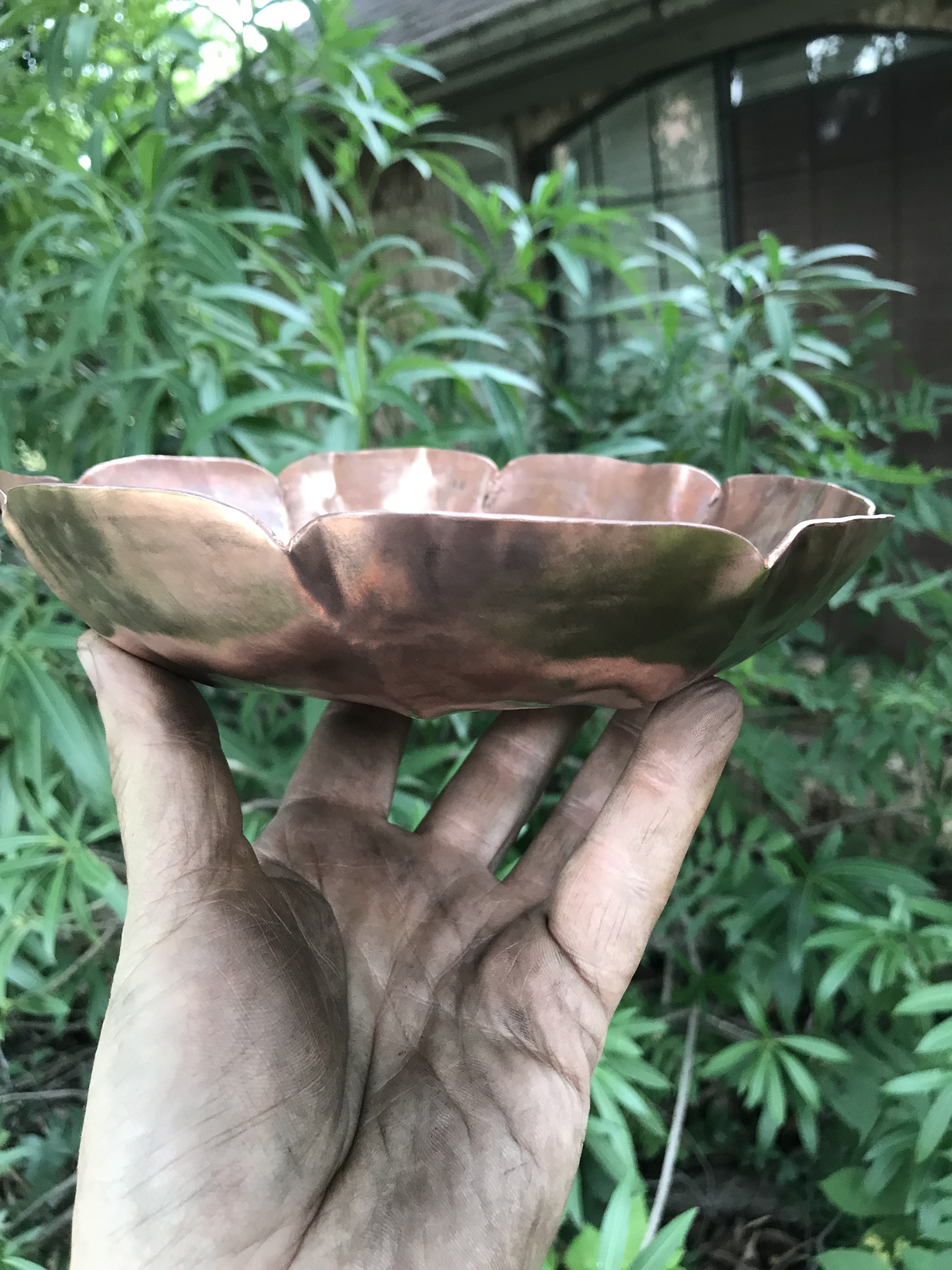 Poppy bowl, raised copper